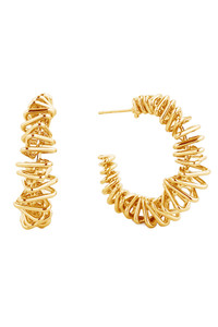 14K Gold/White Gold Dipped Post Hoop-SJE310426