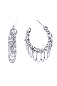 14K Gold/White Gold Dipped Post Hoop-SJE310429