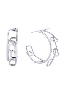 14K Gold/White Gold Dipped Post Hoop-SJE310424