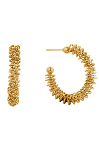 14K Gold/White Gold Dipped Post Hoop-SJE310428