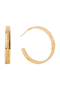 14K Gold/White Gold Dipped Post Hoop-SJE310472