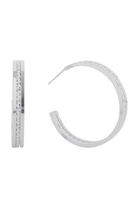 14K Gold/White Gold Dipped Post Hoop-SJE310472