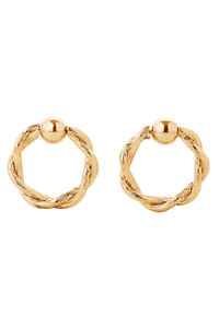 14K Gold/White Gold Dipped Post Earring-SJE310319