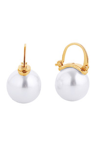 14K Gold/White Dipped Pearl Pin Catch Earring-SJE310561