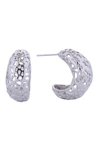 14K Artsy Cutout Hoop Post Earrings-SJE310636