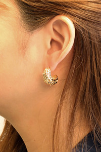 14K Artsy Cutout Hoop Post Earrings-SJE310636