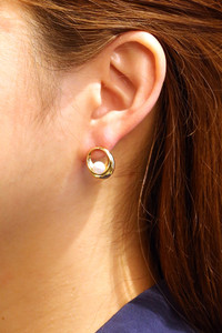 14K Inner Circle Pearl Post Earrings-SJE310665