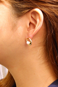 14K Inner Circle Pearl Post Earrings-SJE310665