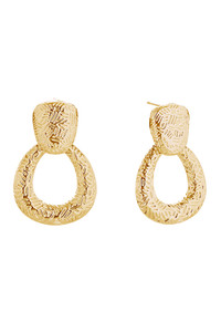 14K Door Knocker Post Earrings-SJE310676