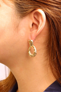 14K Door Knocker Post Earrings-SJE310676