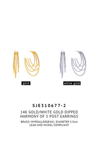 14K Harmony of 5 Post Earrings-SJE310677