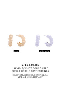 14K Bubble Bobble Post Earrings-SJE310585