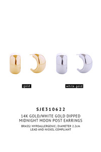 14K Midnight Moon Post Earrings-SJE310622