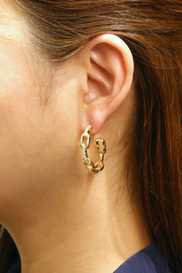 14K Chain Link Hoop Earrings-DJE310683