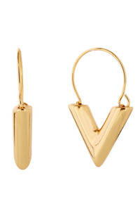 14K Essential V Hoop Earrings-DJE310684