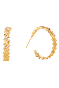 14K Crystal Baguette Hoop Earrings-DJE310692