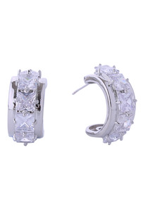 14K Princess Cut CZ Post Earrings-DJE310703