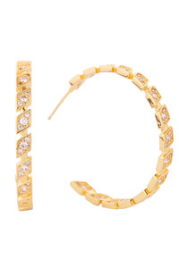 14K Rhombus Eternity Hoop Earrings-DJE310718