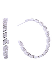 14K Rhombus Eternity Hoop Earrings-DJE310718