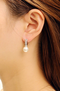 14K Bridemaids Pearl Drop Earrings-DJE310721