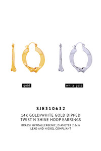 14K Twist N Shine Hoop Earrings-SJE310632