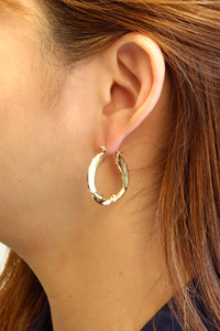 14K Twist N Shine Hoop Earrings-SJE310632