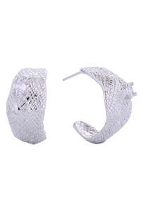 14K CZ Accent Crescent Post Earrings-SJE310639