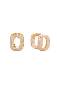 14K Double Oval Huggie Earrings-SJE310527