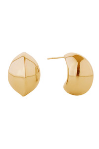 14K Oval Dome Post Earrings-SJE310724