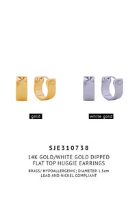 14K Flat Top Huggie Earrings-SJE310738