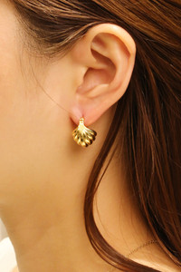 14K Sea Shell Pincatch Earrings-SJE310746