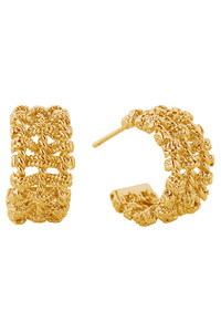 14K Multi Braided Post Earrings-SJE310759