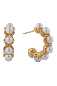 14K Pearl Decor Post Earrings-SJE310774