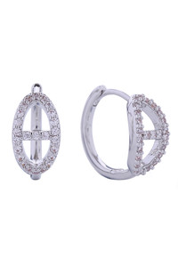 14K Farandole Pave CZ Huggie Earrings-SJE310796