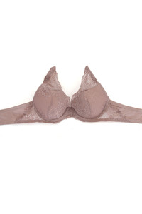 Solid Color with Lace Trim Bra