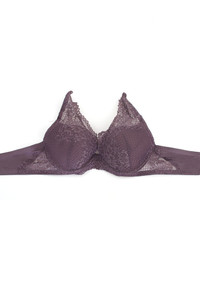 Solid Color with Lace Trim Bra