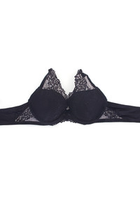 Solid Color with Lace Trim Bra