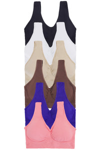 6pcs Plus Size Solid Color Top Bra-344P (6pcs)