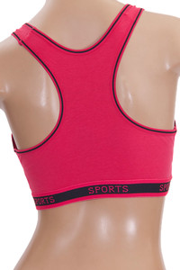 6pc Solid Color Cotton Sports Bra-6827 (6pc)