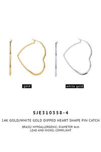 14K Gold/White Gold Dipped Heart Shape Pin Catch-SJE310358