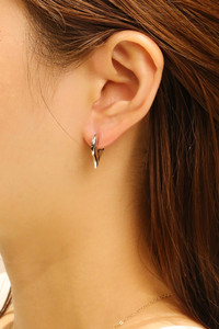 14K Open Heart Hoop Huggie Earrings-SJE310787