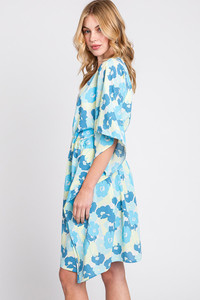 Daisy Tie Drawstring Open Front Cover Up
