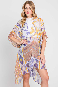 Boho Flower Print Kimono