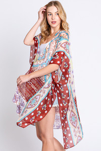 Boho Flower Print Kimono
