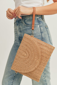 Straw Envelope Crossbody and Clutch Bag