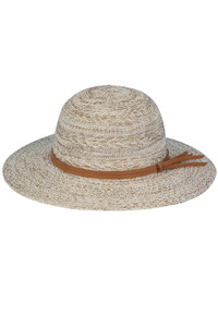 Suede Band Mixed Braid Packable Sun Hat