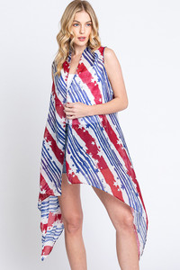 Diagonal Stripes and Stars American Flag design Vest