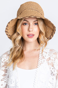 Edge Detailed Straw Bucket Hat