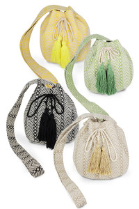 Geometric Pattern Bucket Bag