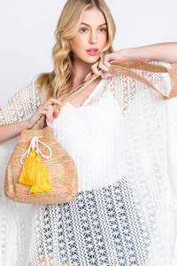 Aztec Pattern Strap Aztec Bucket Bag